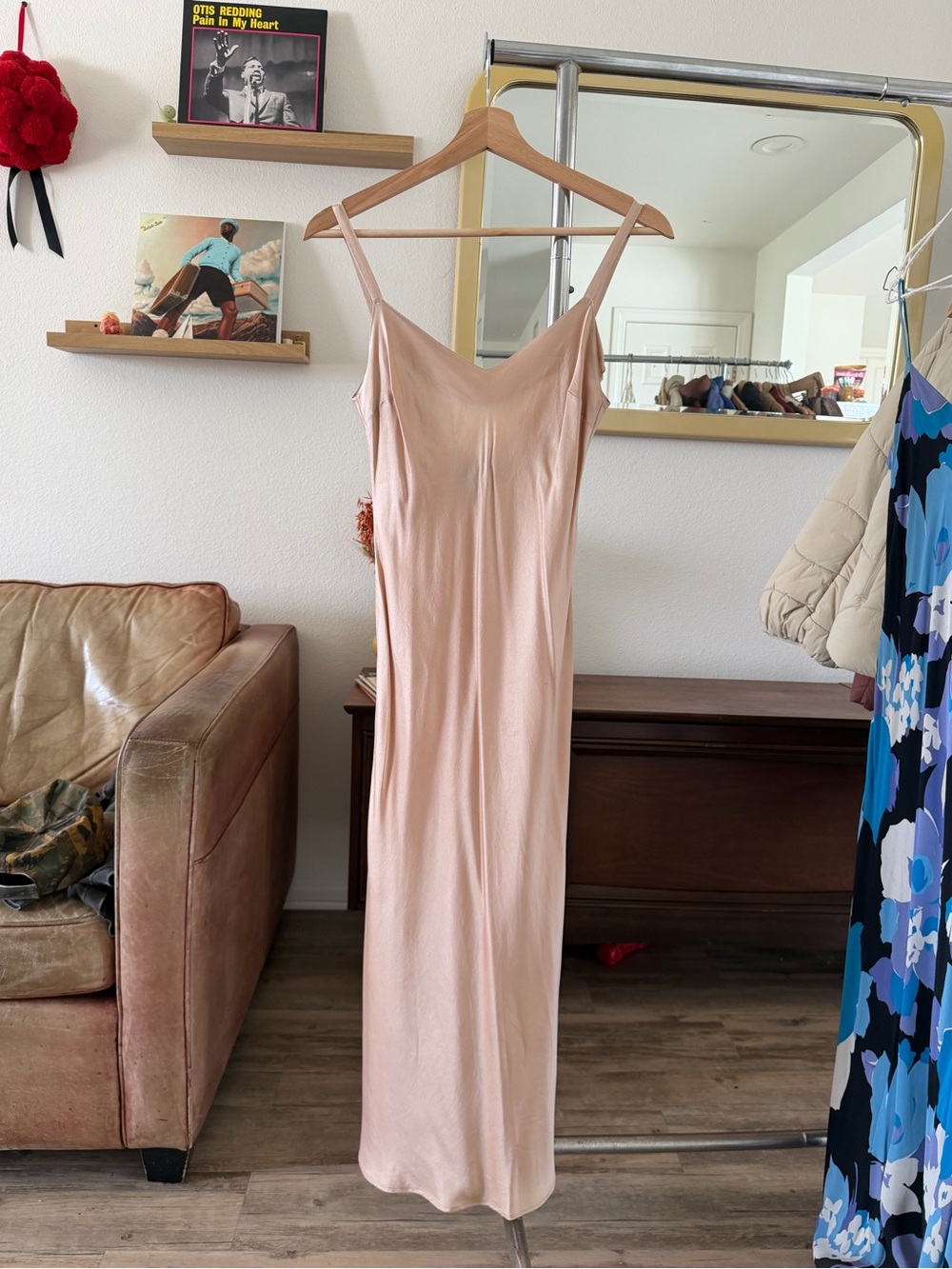 BCBGMaxAzria Blush Slip Maxi Dress